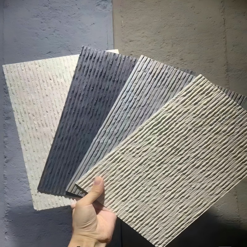 PU piedra de arrozales piedra de porcelana blanda red de piedra piedra placa de roca de piedra flexible ultrafina piedra de patrón de cresta nueva línea de piedra tablero corrugado impermeable