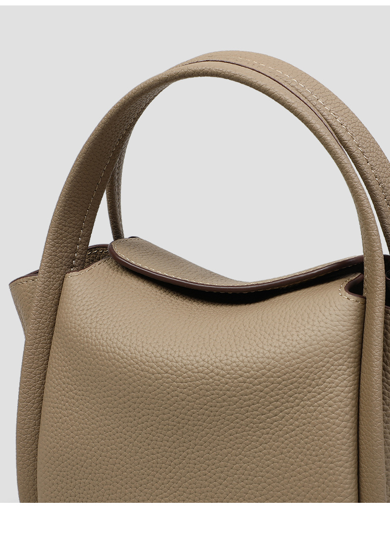 2024 Nouveau sac à bandoulière en cuir véritable pour femme, panier à légumes, seau à eau, sac léger de luxe, petit sac à main_voghion.com