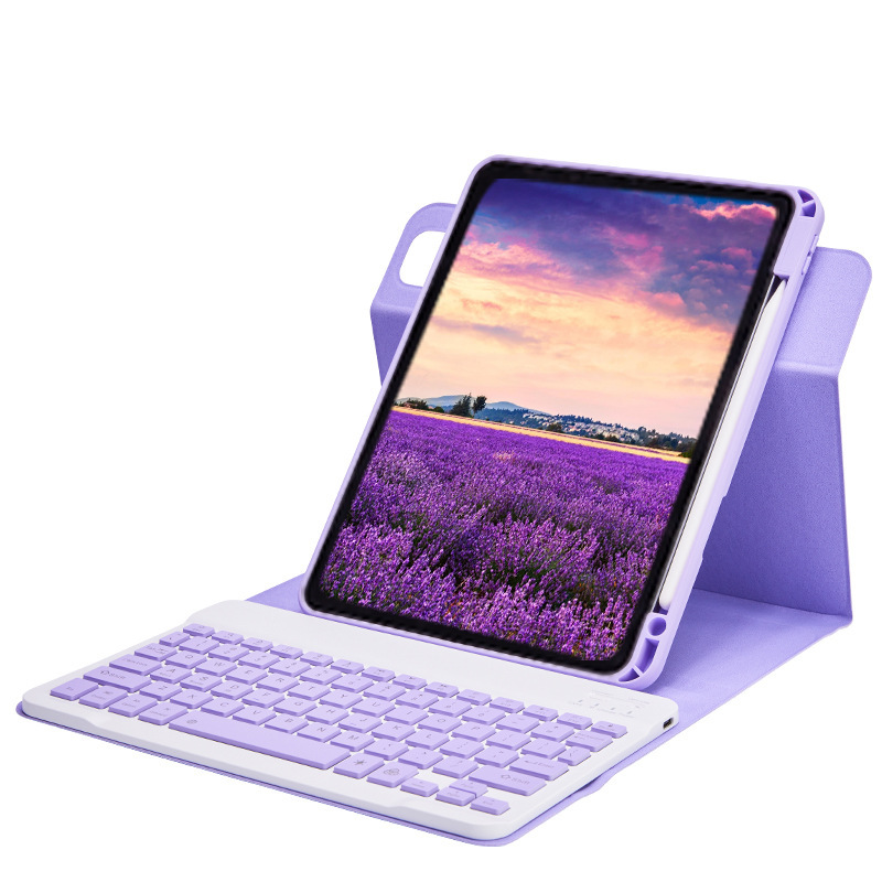 适用ipad平板保护套蓝牙键盘办公专用旋转可拆卸ipad保护套带键盘|undefined