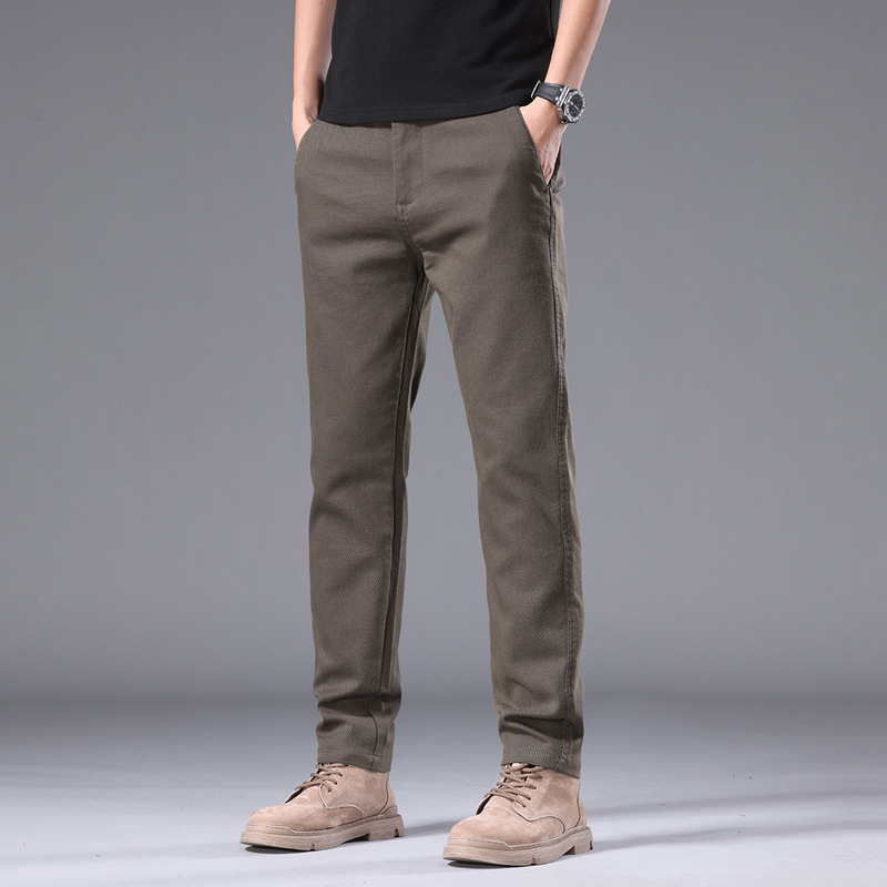 Cross-Border Trade Men's Pants Slim Fit Straight-Leg Trousers Men's Light Business Comfortable Men's Casual Pants