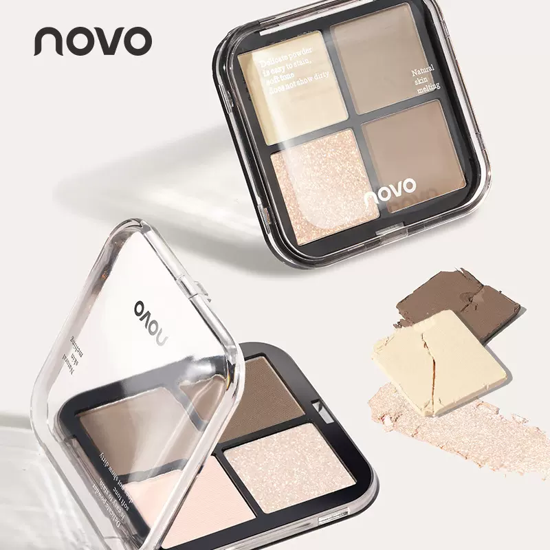 NOVO光影速绘四色修容盘立体鼻影侧影修容哑光高光瓷光柔焦平价