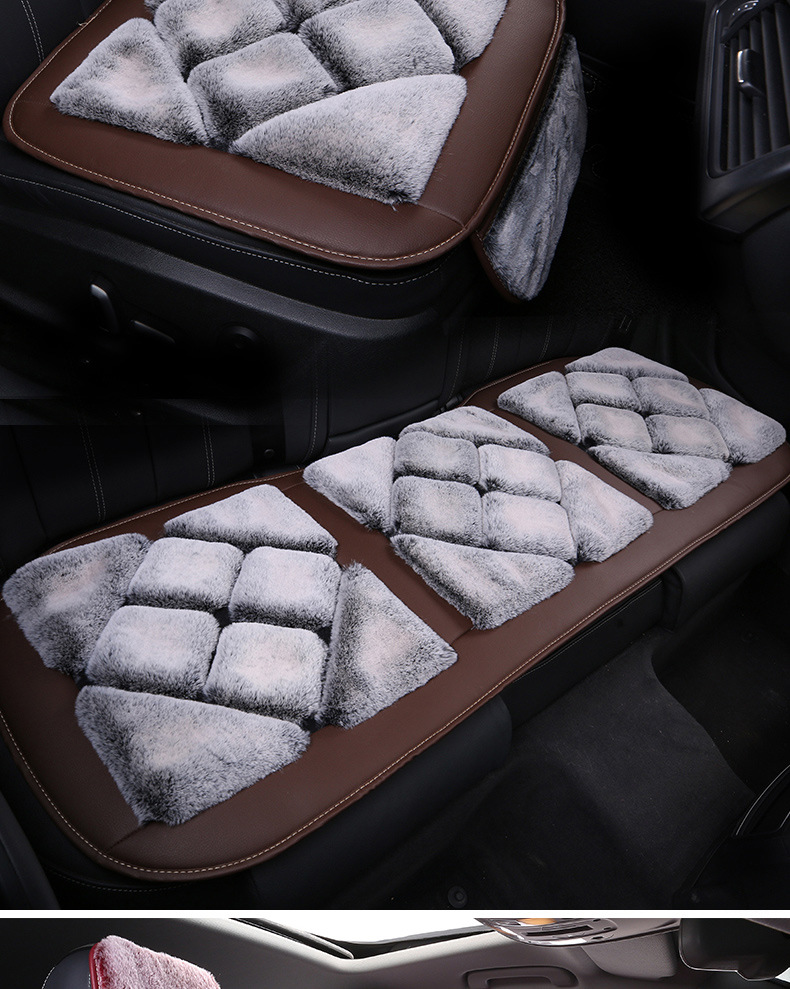 New car seat cushion winter plush car cushion rear winter warm wool cushion women's car seat fleece-lined seat cushion