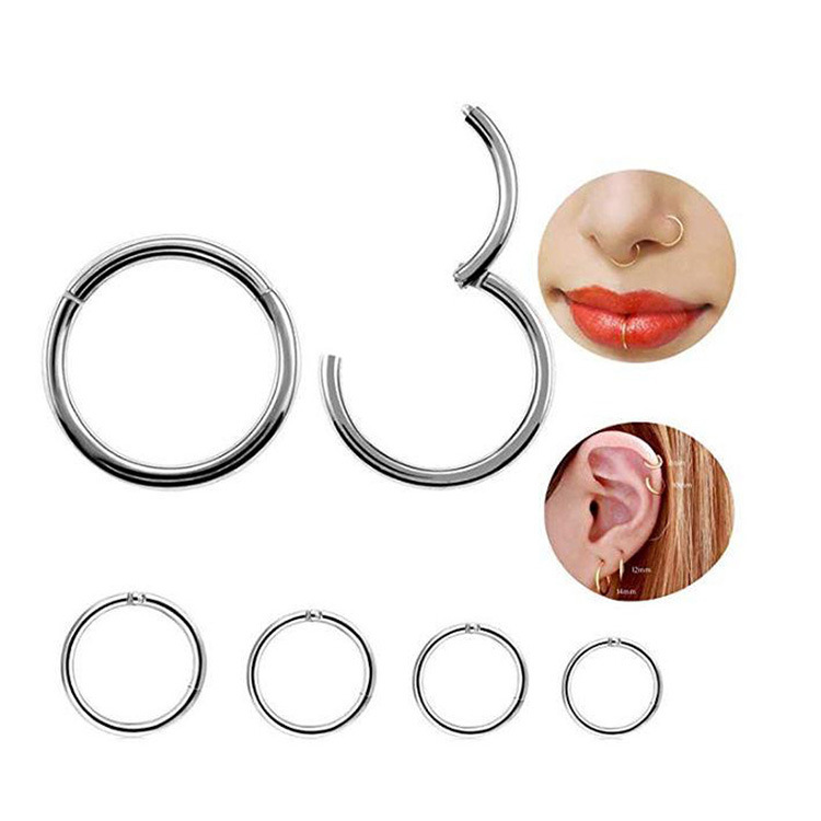 Pierced Stainless Steel Nose Ring Interface Ring Closed Ring Seamless Ring Nose Ring Earrings