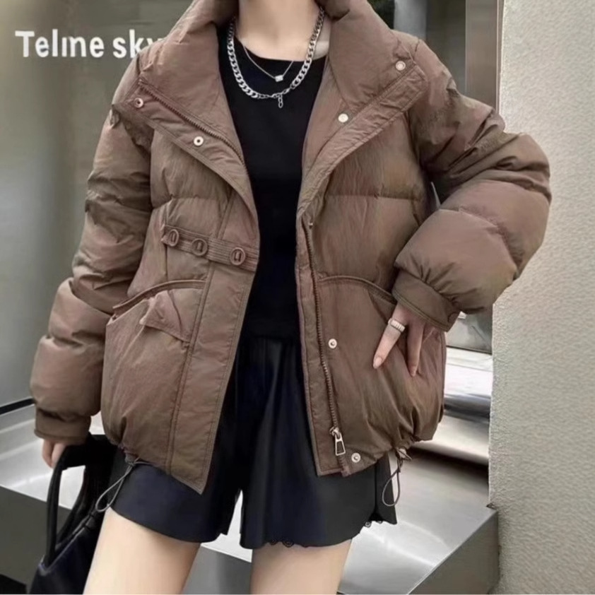 24 invierno Puyuan Shake lo mismo Mellard chaqueta de plumón ligera corta de collar vertical invierno 20