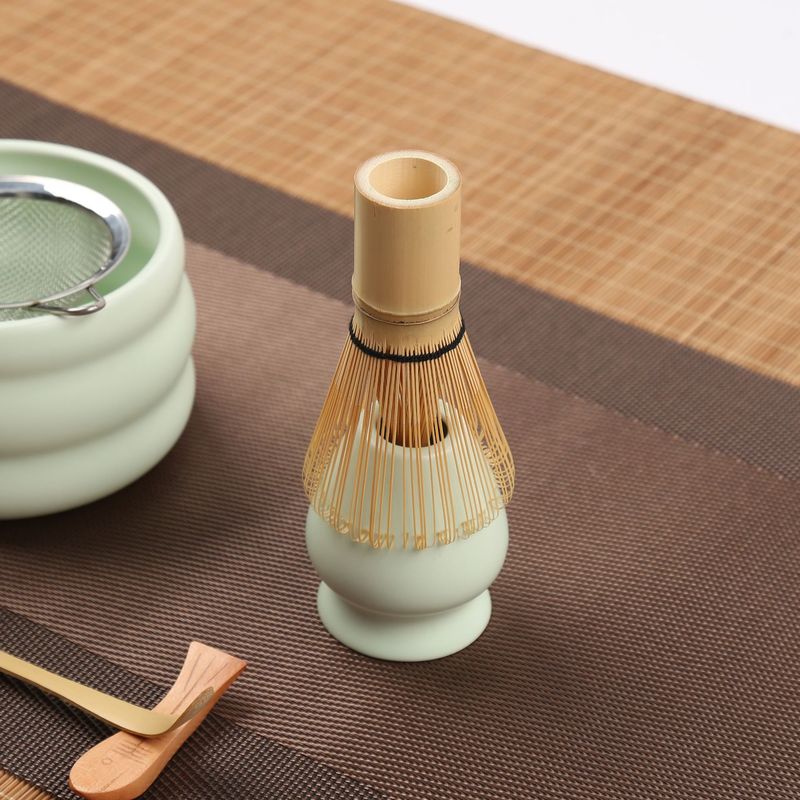 抹茶茶具套装七件套日式茶筅抹茶碗茶筅立百本立礼盒批发彩盒包装|undefined