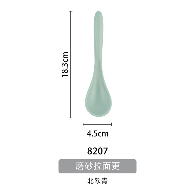 Yongsheng restaurante melamina color cuchara gancho cuchara mango largo cuchara sopa imitación porcelana plástico ramen cuchara hogar cuchara de hotel