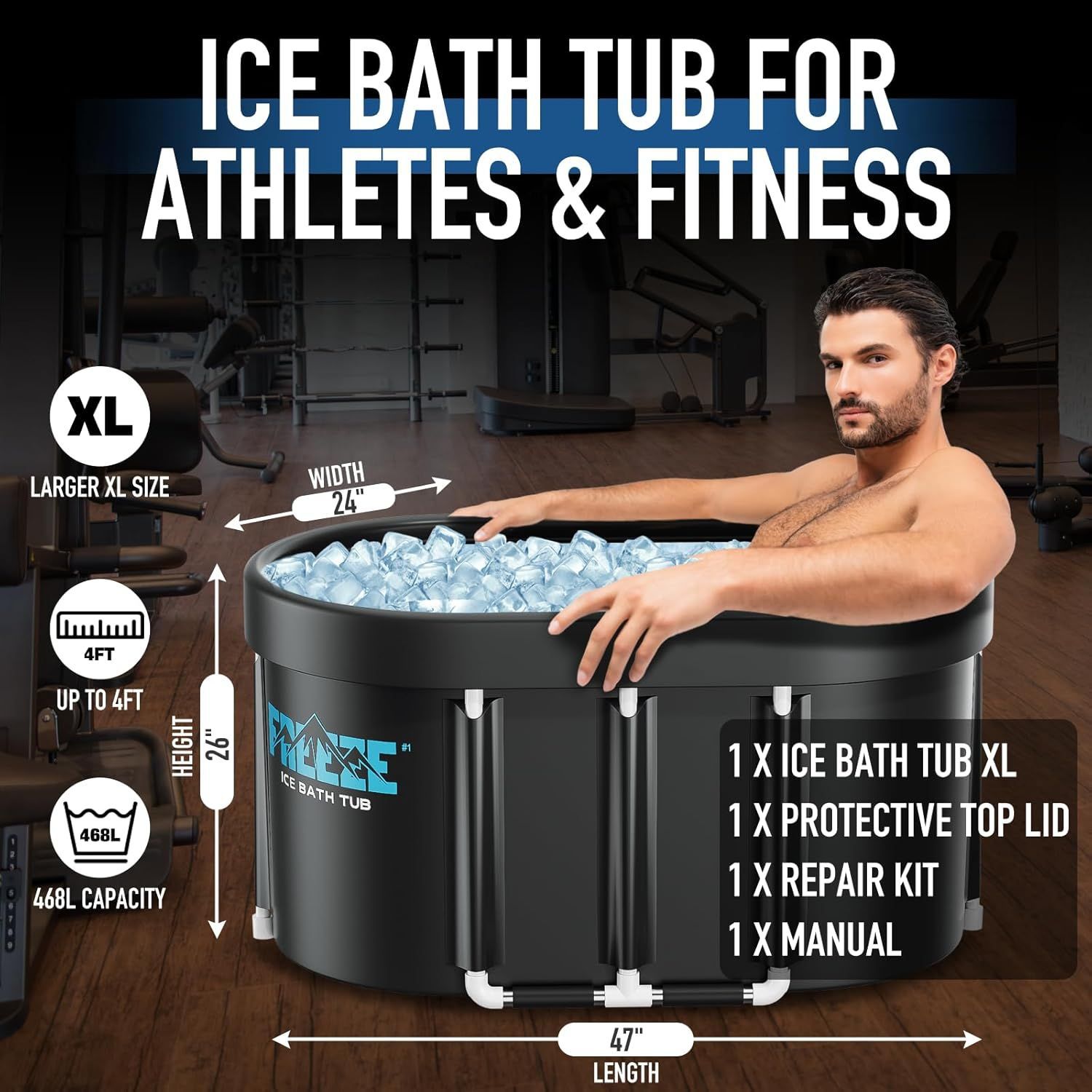 Transfronterizos para atletas bañera de hielo bañera de acondicionamiento físico plegable bañera de hielo soporte de aleación de aluminio bañera