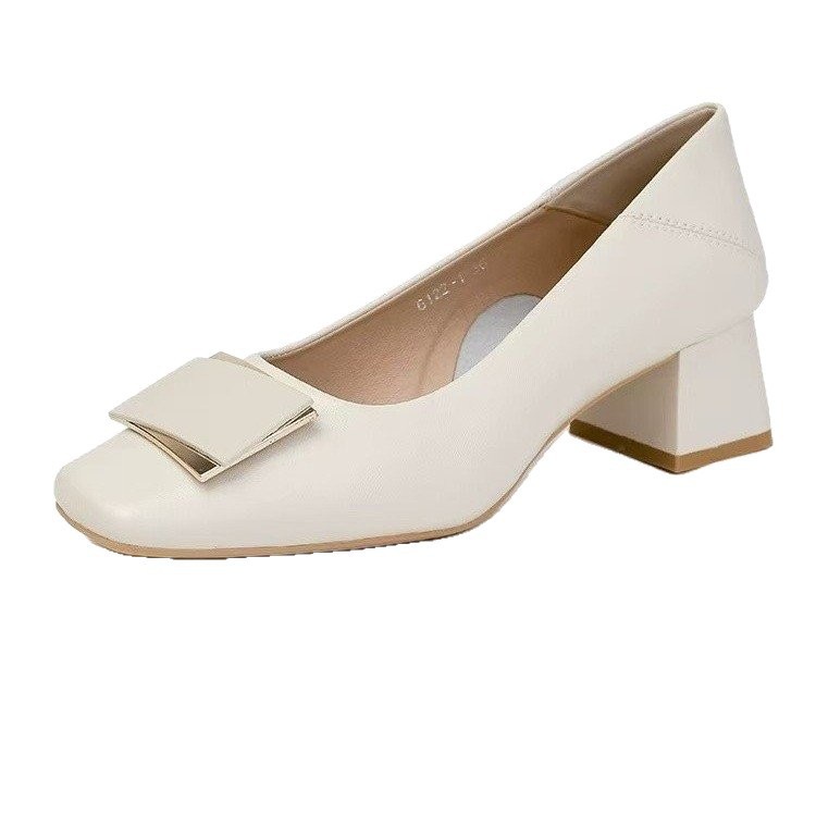 Unique Design, High-end Feel, Mid-heel Shallow Square-toed Women's Shoes, New Autumn Model, Comfortable For Long_voghion.com