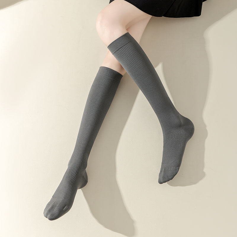 Socks women's autumn and winter stockings wholesale pressure calf socks women's outdoor tennis sports socks solid color golf socks