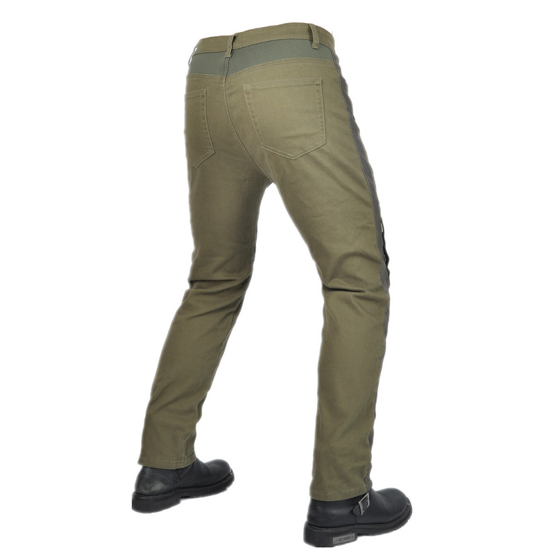 Jeans de motocicleta de mujer verde delgado de verano malla transpirable locomotora pantalones de rodilla ajustable