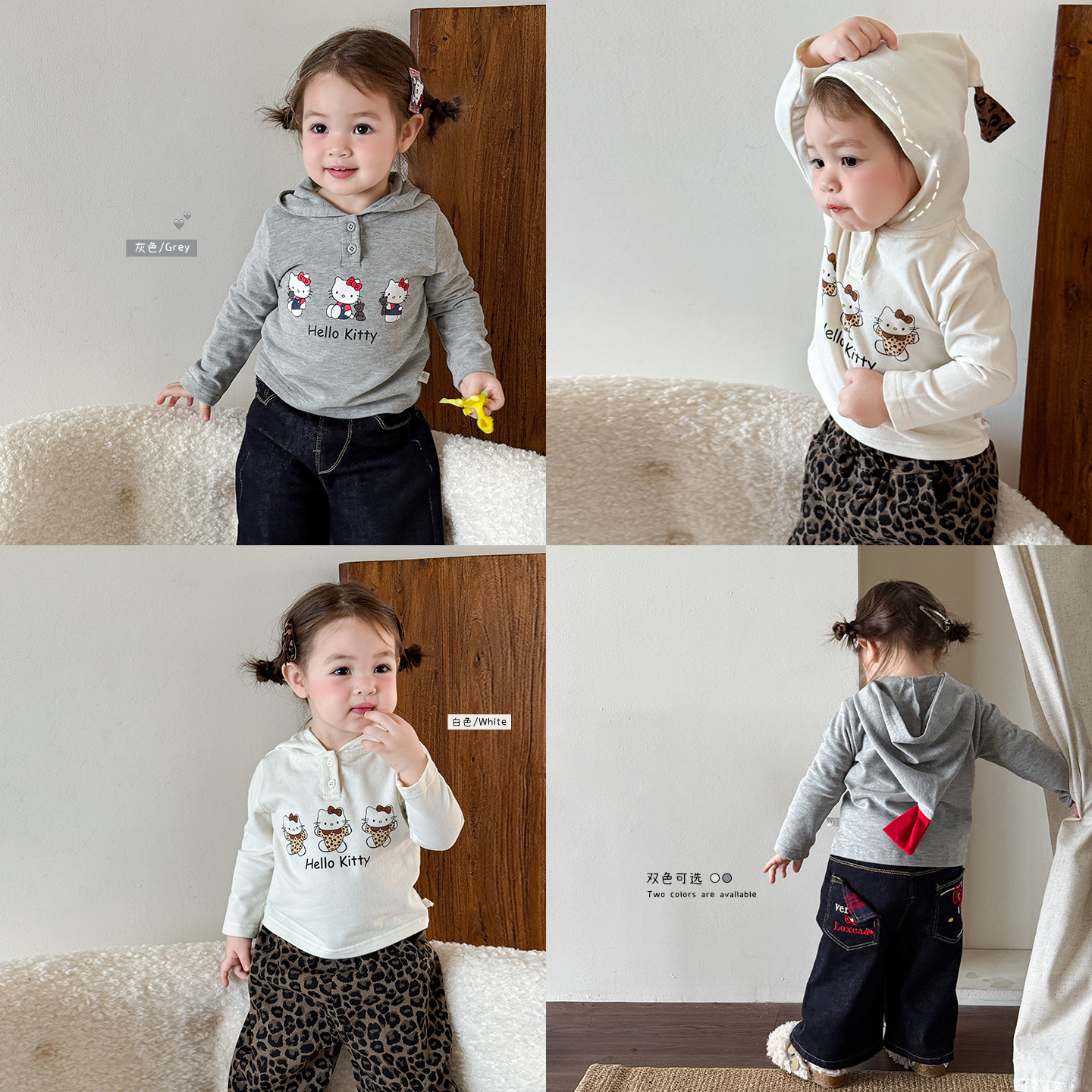 Children's Clothing for Girls: Stylish Spring Sweatshirt with Long Sleeves and Hood, Suitable for Infants and Toddlers