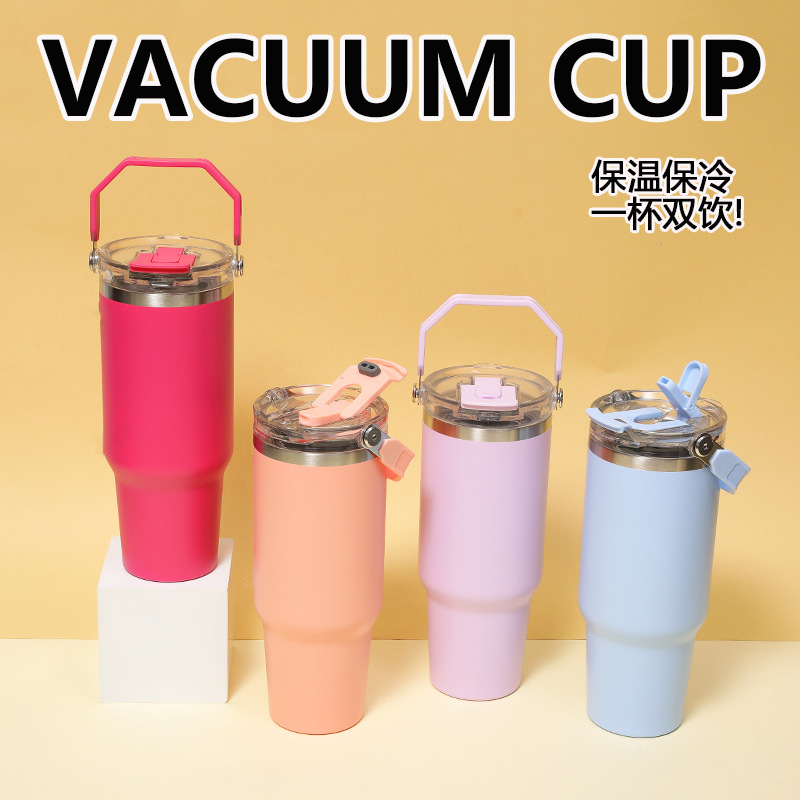 国境を越えた人気のダブルドリンクカバー アウトドアスポーツウォーターカップ 40オンス ポータブルカーカップ 保温保冷アイスカップ|undefined