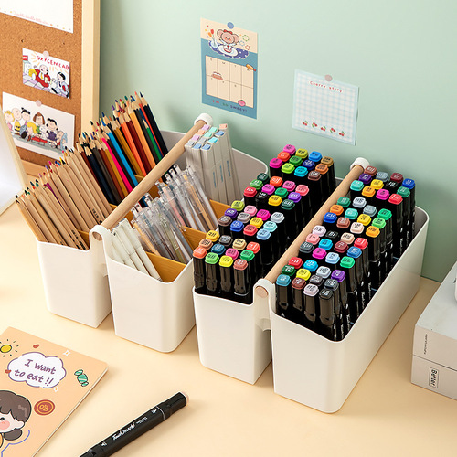 Student desktop storage box portable marker pen stationery storage box remote control skin care product desk organization box