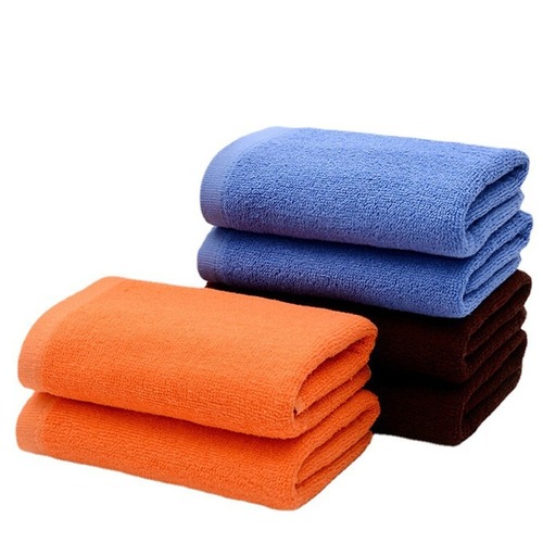Wholesale 100% Cotton Hotel Towels 120g Orange and Caramel Face Towels Absorbent and Non- shedding Flame Retardant Towels Beauty Salon Large Towels