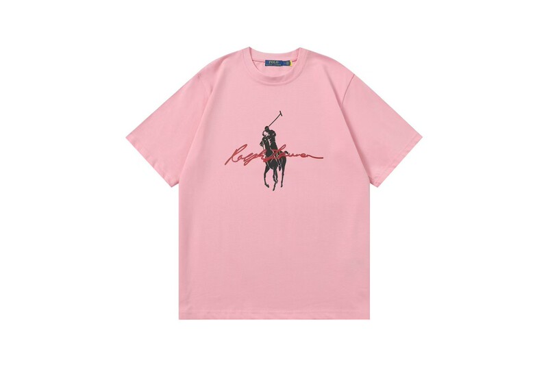 クロスボーダー 25ssRL Laff's 高品質刺繍ロゴ ルーズコットン 半袖 メンズ レディース おしゃれで万能なTシャツ|undefined