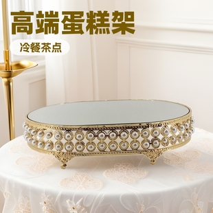 European-style silver main cake tray wedding birthday dessert stand display stand creative cold meal tea break decoration high-end