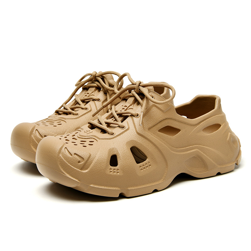 Zapatos de agujero de correa de coco para hombres y mujeres en verano, sandalias de mierda para hombres, zapatos de playa grandes