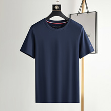 外贸原单25汤米tommy男士短袖纯棉圆领修身纯色袖标简约打底衫T恤
