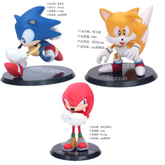 Sonicハリネズミソニック超音速少年超音鼠カード装公仔フィギュアデスクトップ装飾置物