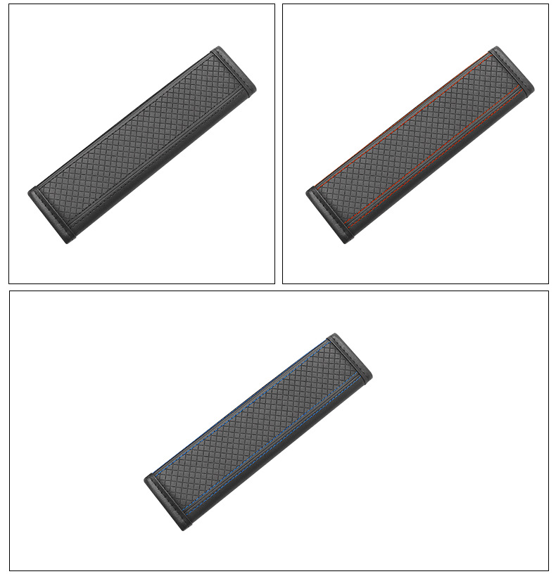 Car Seatbelt Shoulder Pad Embossed Leather Safety Belt Cover Thickened Protective Cover for Car Seatbelt