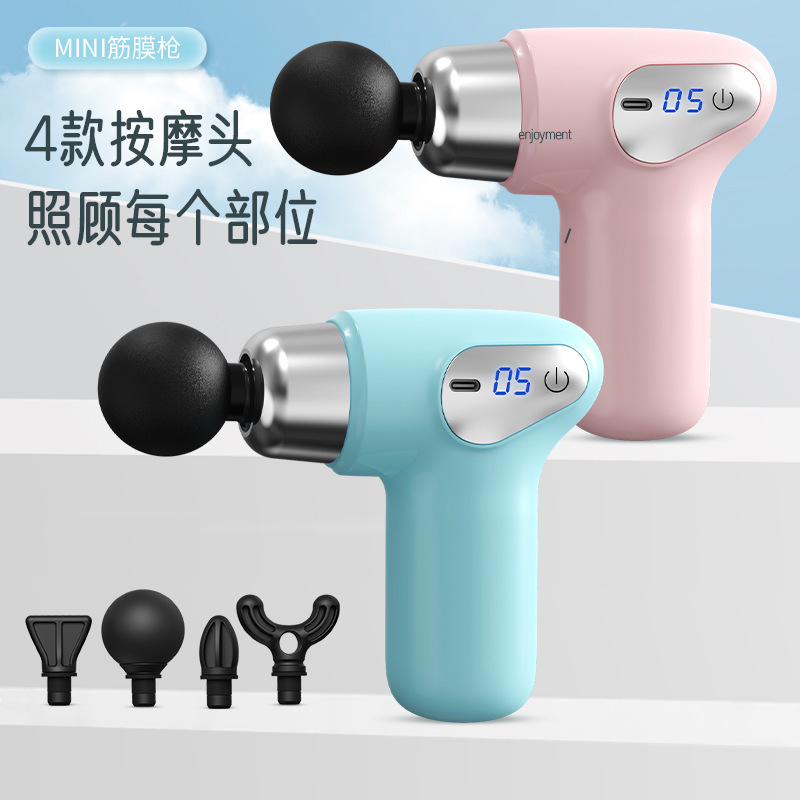Touch screen MINI fascia gun variable speed home explosion muscle relaxation mini professional silent massage instrument lettering advertising