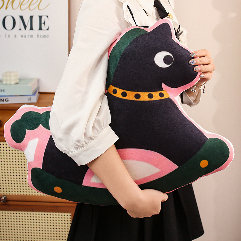 Serie de cojines de caballo de roca sofá almohada de la sala de estar almohada de cabecera muñeca muñeca de peluche regalos para niños para el hogar