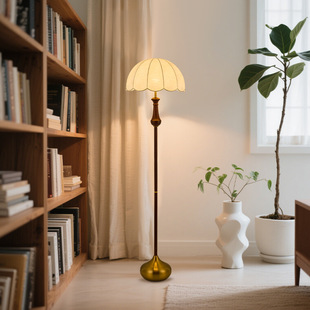 Floor Lamp Living Room High-Looking Hotel Living Room Study American Simple Bedroom B&B Fabric Vertical Floor Lamp