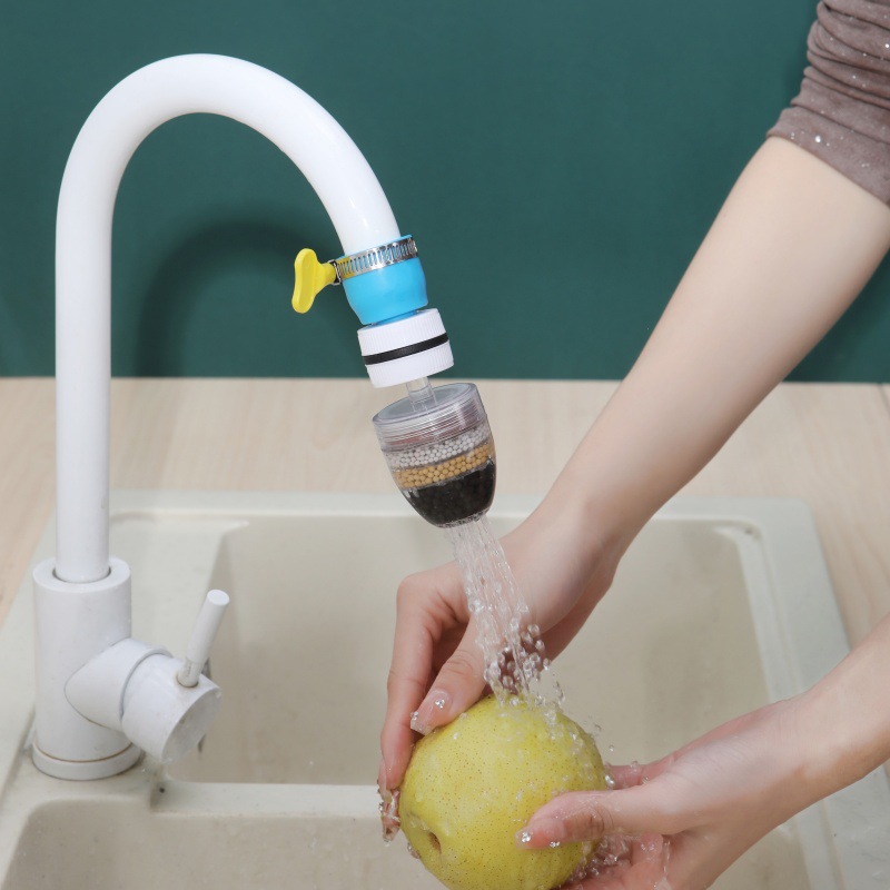 Co-run kitchen faucet six-layer filter splash-proof shower 360-degree rotating removable and washable universal joint extender