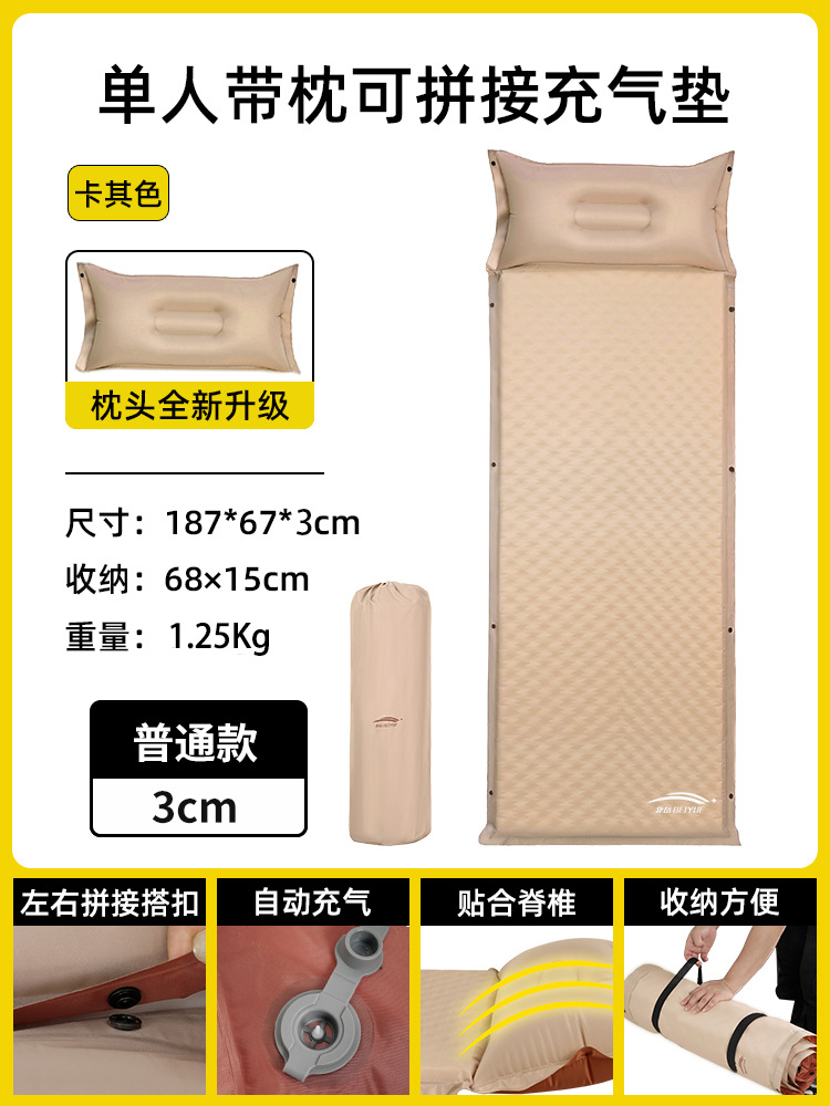 [업그레이드된 두께 3cm] 자동팽창식 매트리스-싱글모델