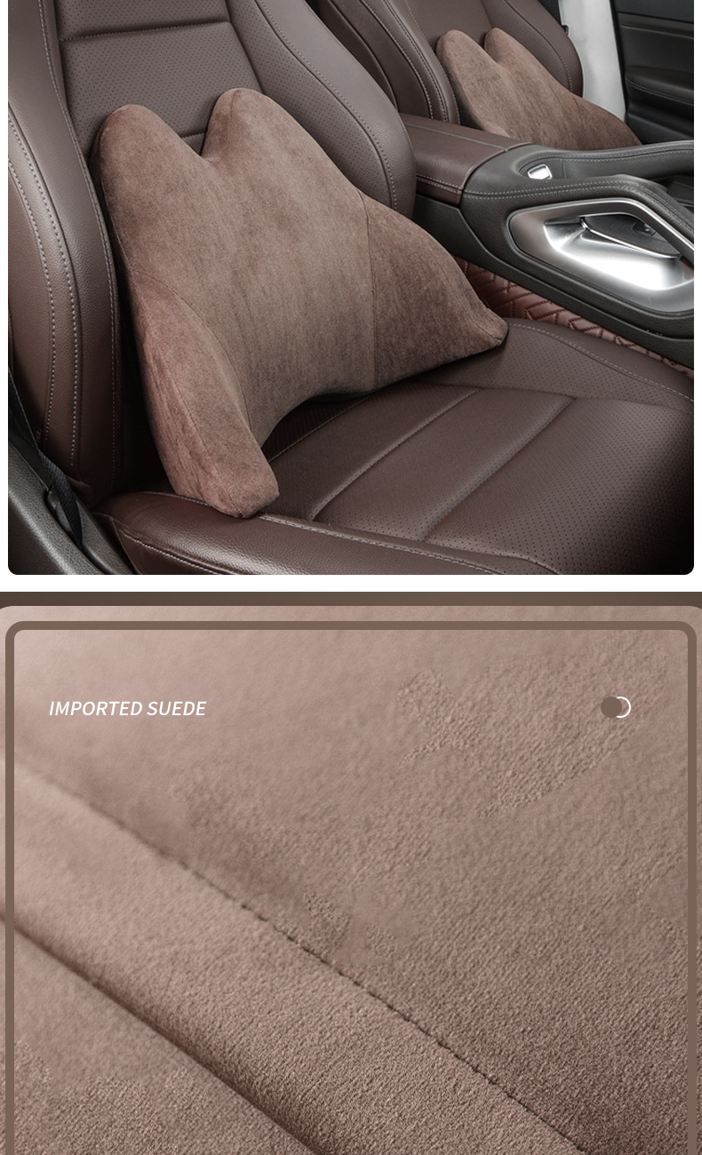 Car Headrest Neck Pillow Memory Foam Pillow Car Supplies Seat Cervical Pillow Car Lumbar Pair for Car