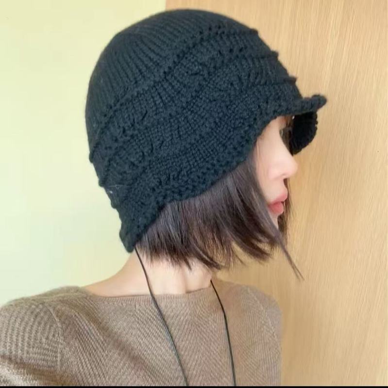 针织帽女2025新款防寒保暖显脸小毛线帽韩版秋冬季简约堆堆帽|undefined