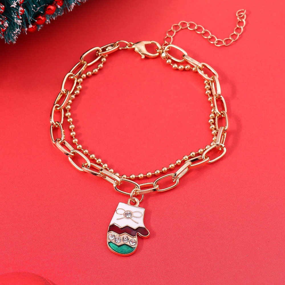 11g Weight Alloy Pendant Material Bracelets Classification Alloy Chain Material 1 Piece Quantity Holiday, Party Occasion Alloy Material Christmas Festival Christmas Tree, Santa Claus Pattern Women's Gender Enamel Design Cute, Simple Style Style Cute Simple Style Christmas Tree Santa Claus Alloy Chain & Link Bracelets Christmas Wholesale 33