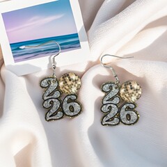 跨境新款数字耳环创意时尚boho风格  2026简约亚克力材质百搭装扮