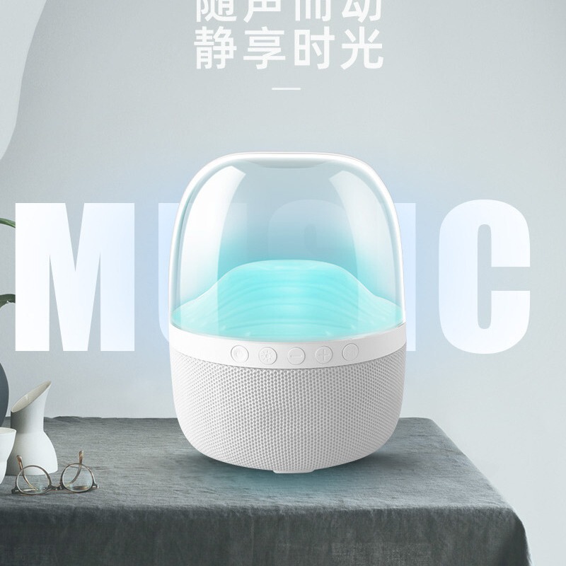 新しいl 9ハマンクール無線bluetoothスピーカーledランプは音楽のリズムに合わせてライトを送ります。|undefined