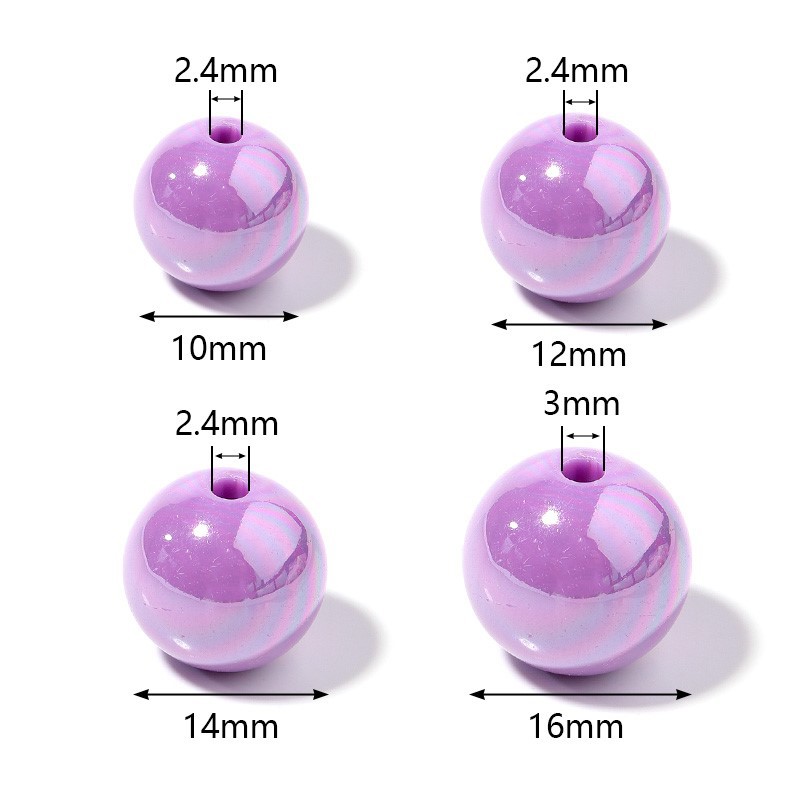 100g Weight Beads Jewelry Making Type Jewelry Accessories Classification 1 Set Quantity Arylic Material Round Pattern Plating Design Simple Style Style 1 Set Arylic Round Beads 2