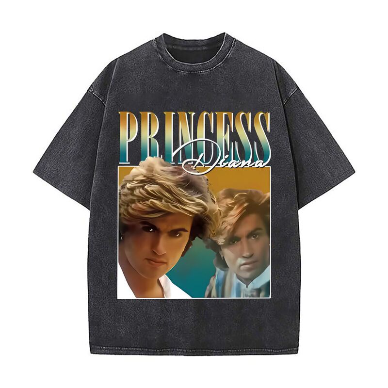 Princess Diana Portrait Graphic Distressed T-Shirt