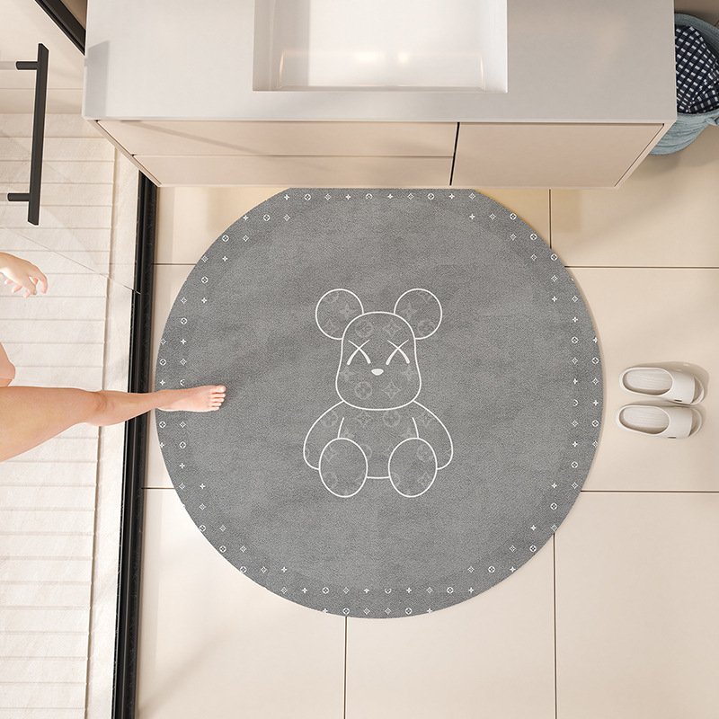 Alfombra de piso de baño redonda lavabo mueble de baño barro de diatomeas alfombra absorbente alfombra de baño alfombra antideslizante alfombra de puerta