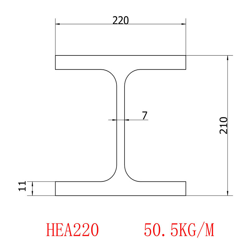 欧标H型钢HEA220IPBL220规格210*220*7.0*11欧标方管