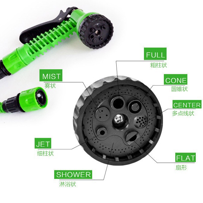 浙江汽车用洗车水枪高压伸缩水管家用水枪头套装15米清洗水枪50FT