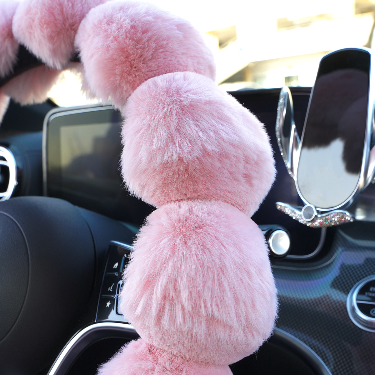 Car Steering Wheel Cover Winter Plush Cross-Border Foreign Trade Hot-Selling Decorative Non-Slip Warm Cute All-Season Universal Handle Cover
