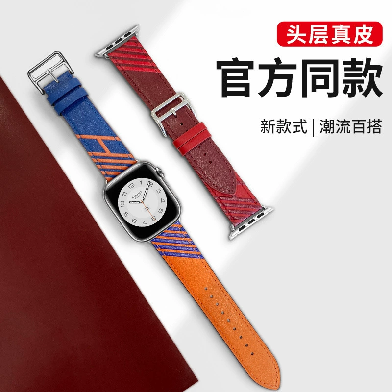 Подходит для iwatch345678910 поколения SE верхний слой Кожа Crazy Horse Ніу кожа ремешок для Apple Watch