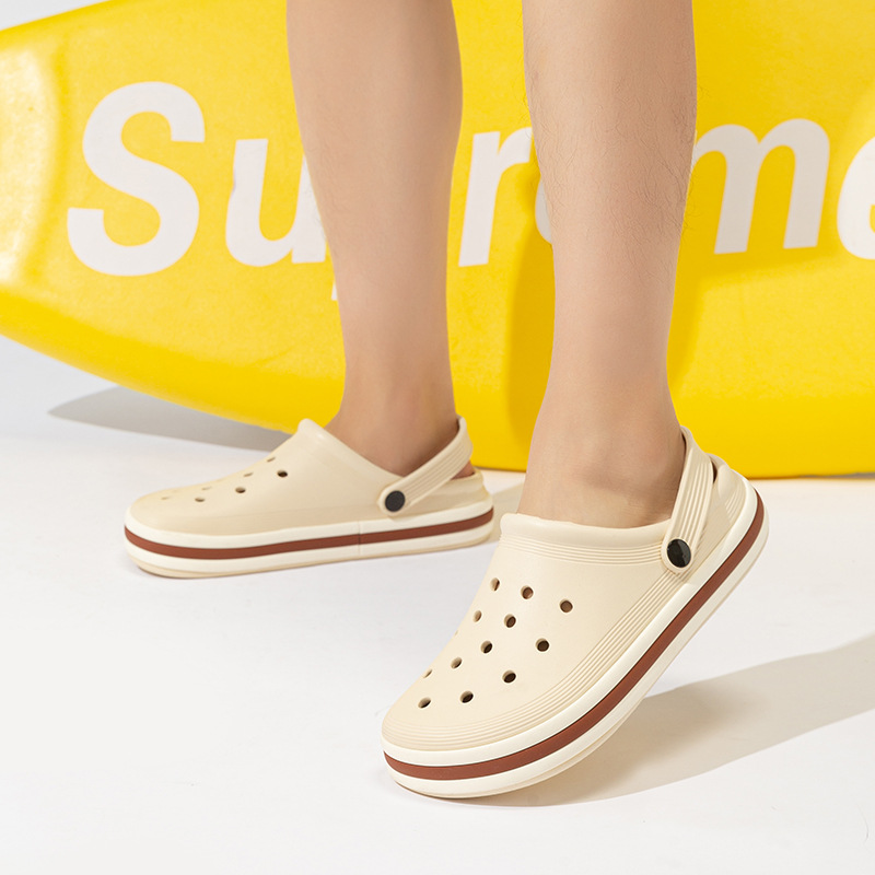 Sandalias para hombre 2025 verano nuevo estilo Baotou zapatos con agujeros de playa huecos transpirables zapatos al aire libre de gran tamaño sandalias de doble uso