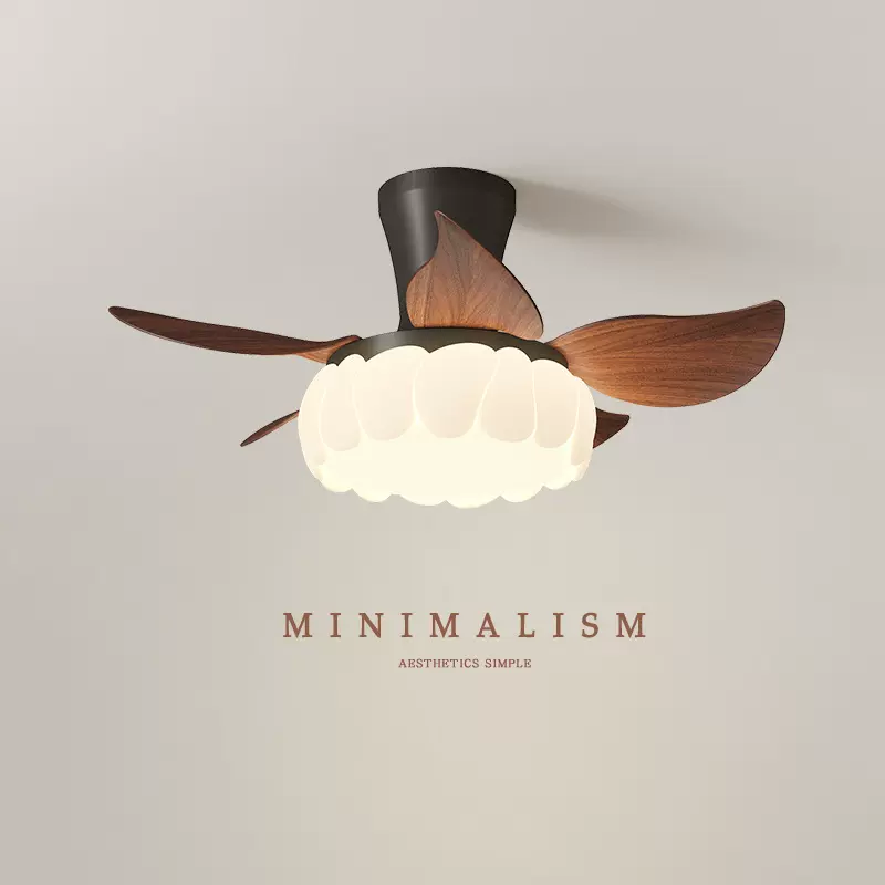 2025复古新款风扇灯中古风客厅静音书房餐厅变频卧室吸顶一体吊扇