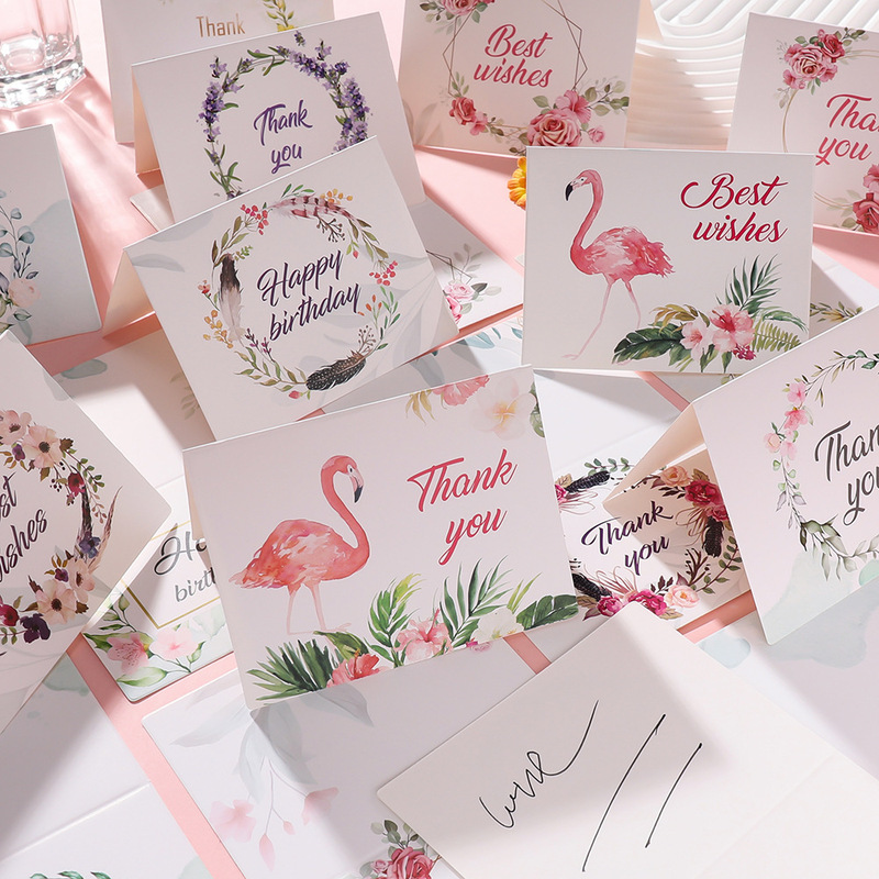 Creative Small Fresh Thank You Card Mini Exquisite Flower Birthday Card DIY After-Sales Service Blessing Card