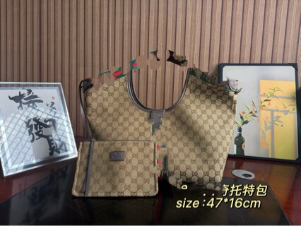 Cross-border original leather Gucci Padlock lock bag printed shopping bag chain tote shoulder crossbody bag