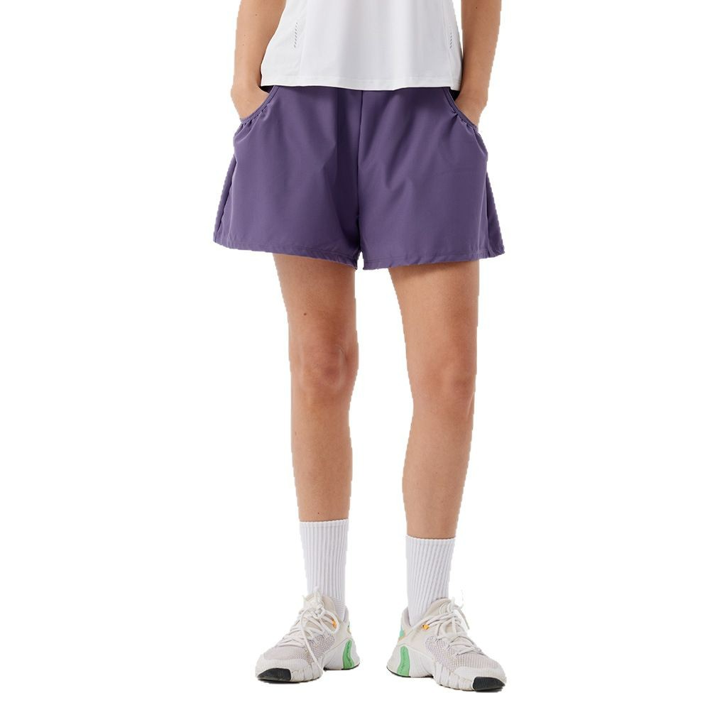 Pantalones cortos de yoga deportivo de tres puntos de verano ocio suelto para revestimiento anti-luz, ropa de fitness secado rápido para correr pantalones cortos de mujer