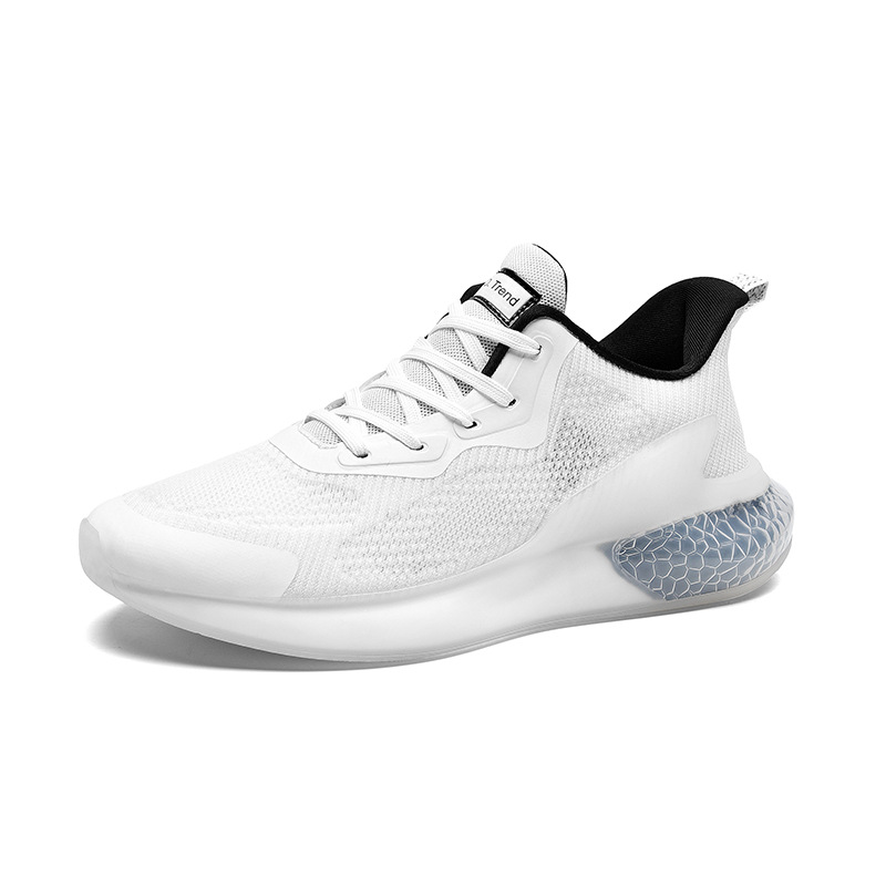 2025 Cross-Border New Breathable Mesh Casual Shoes Men's Shoes National Trend Lightweight White Sports Shoes Fashionable Running Shoes