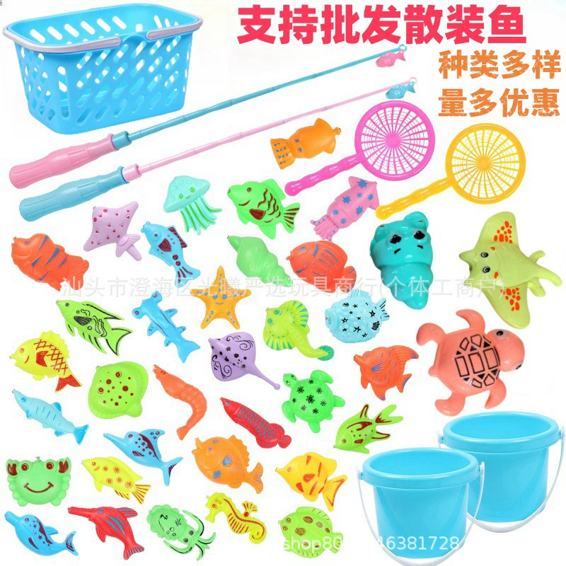 Раннее образование Рыбалка Детская игрушка Магнитная головоломка Рыбалка Магнитная индукция Светящая Игрушка Рыба Рыболовный пруд