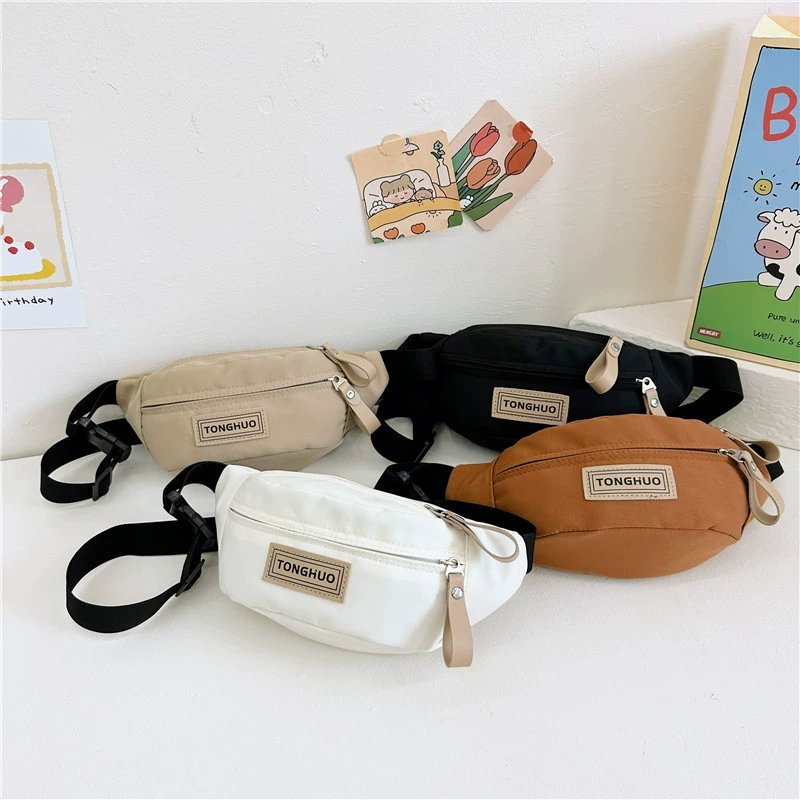 Sports nylon capacious children's belt bag for leisure, one-shoulder bag, chest bag, 2023