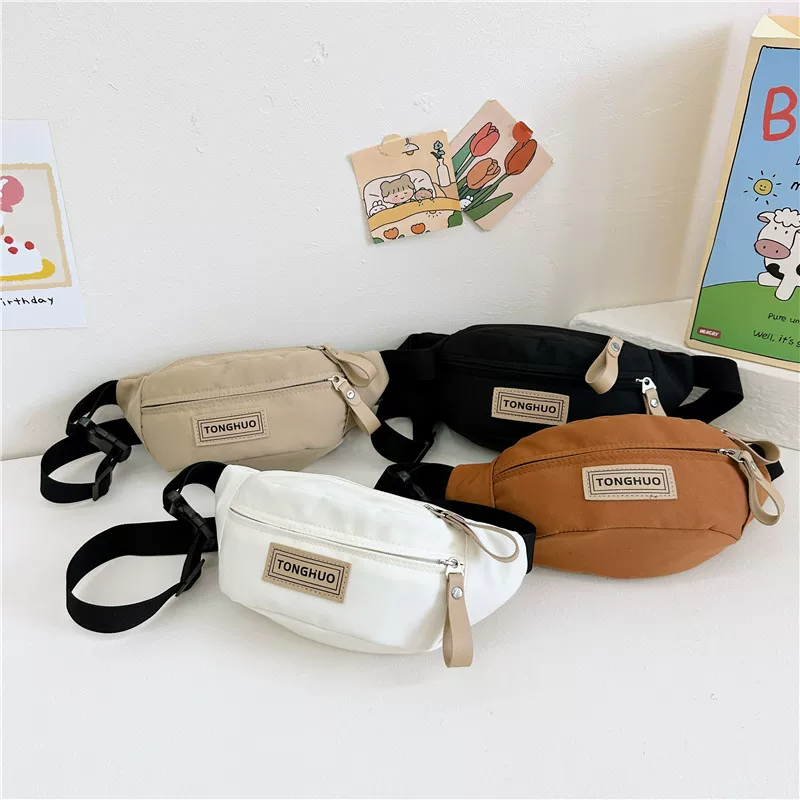 Sports nylon capacious children's belt bag for leisure, one-shoulder bag, chest bag, 2023